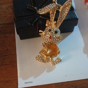 Gold and Silver Bunny Key Ring Or Bag Charm